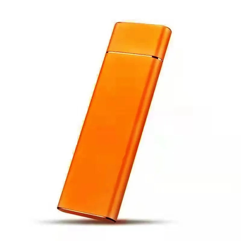 OEM external mobile hard disk with ultra-thin metal shell in black, blue, orange, red, and silver colour options