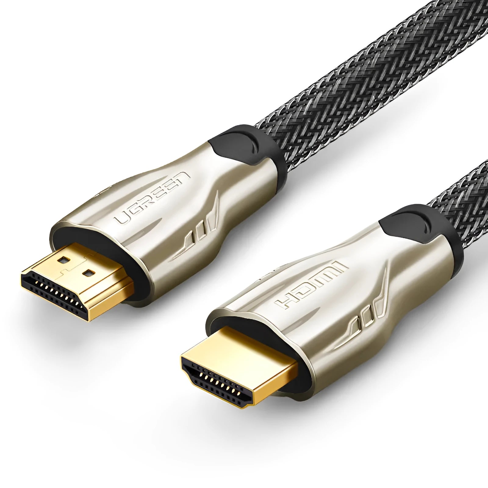 A 5-metre long black HDMI cable with gold-plated connectors, shown coiled on a white background.