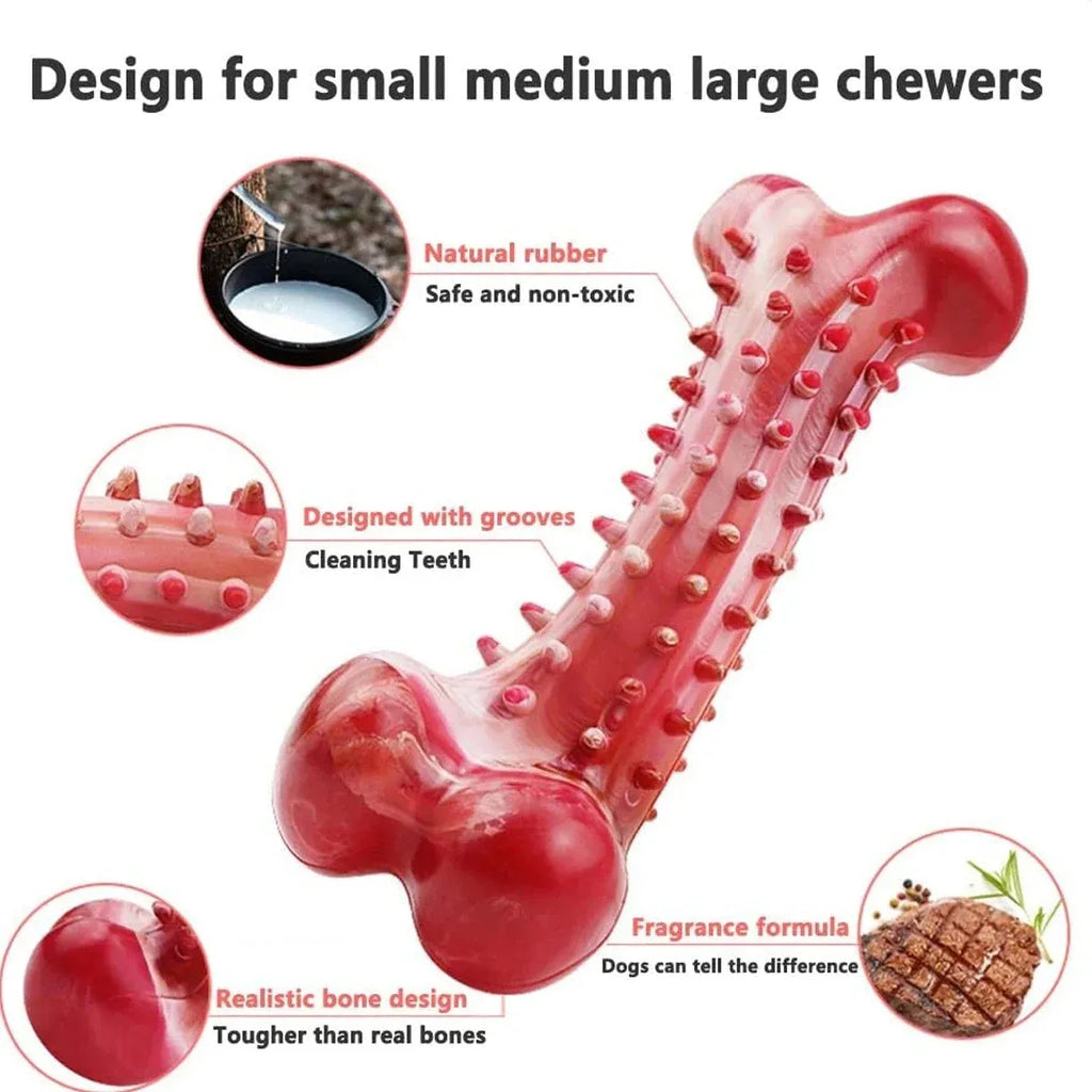 Red natural rubber chew toy for aggressive dogs and strong chewers