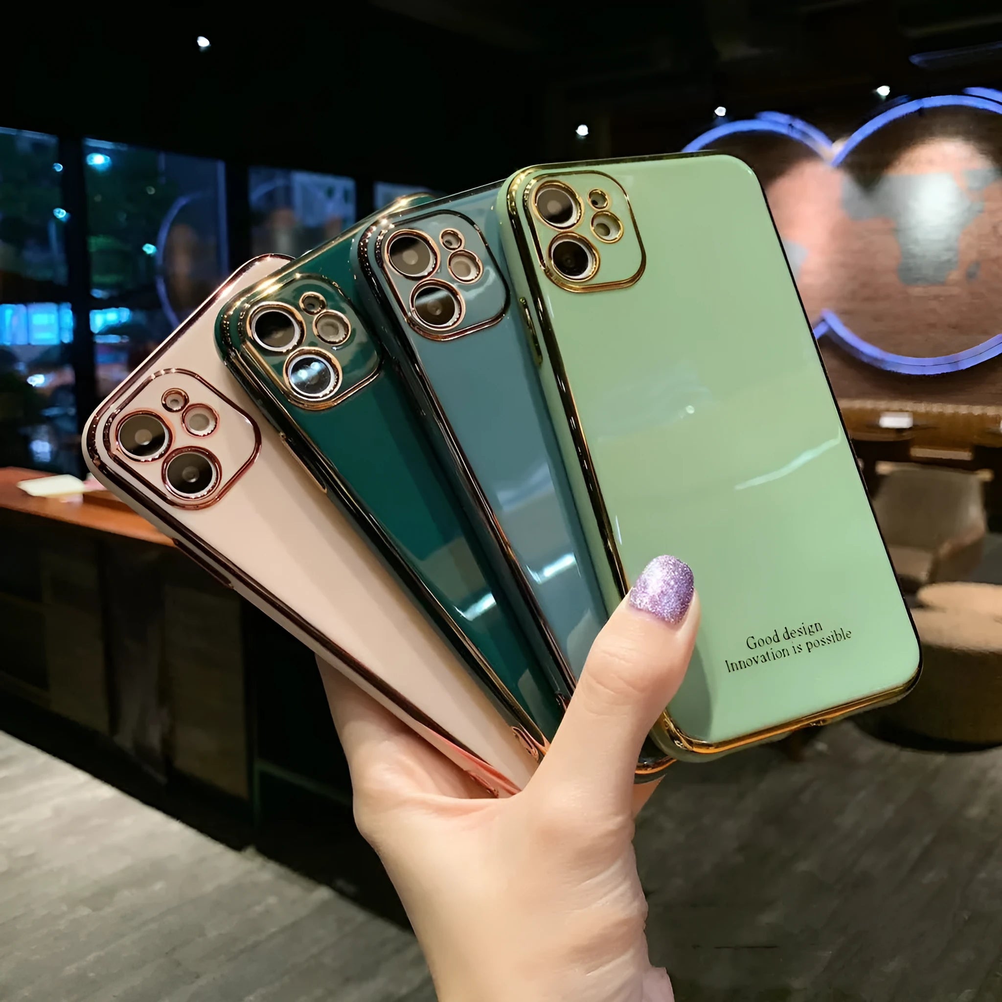 Electroplating silicone soft phone case for iPhone XS Max in solid pink colour