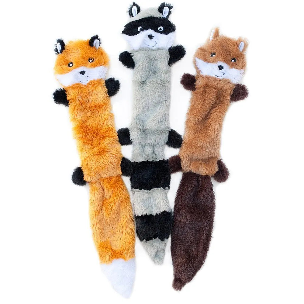 Brown plush squeak dog toy with dimensions 46 cm by 11.5 cm