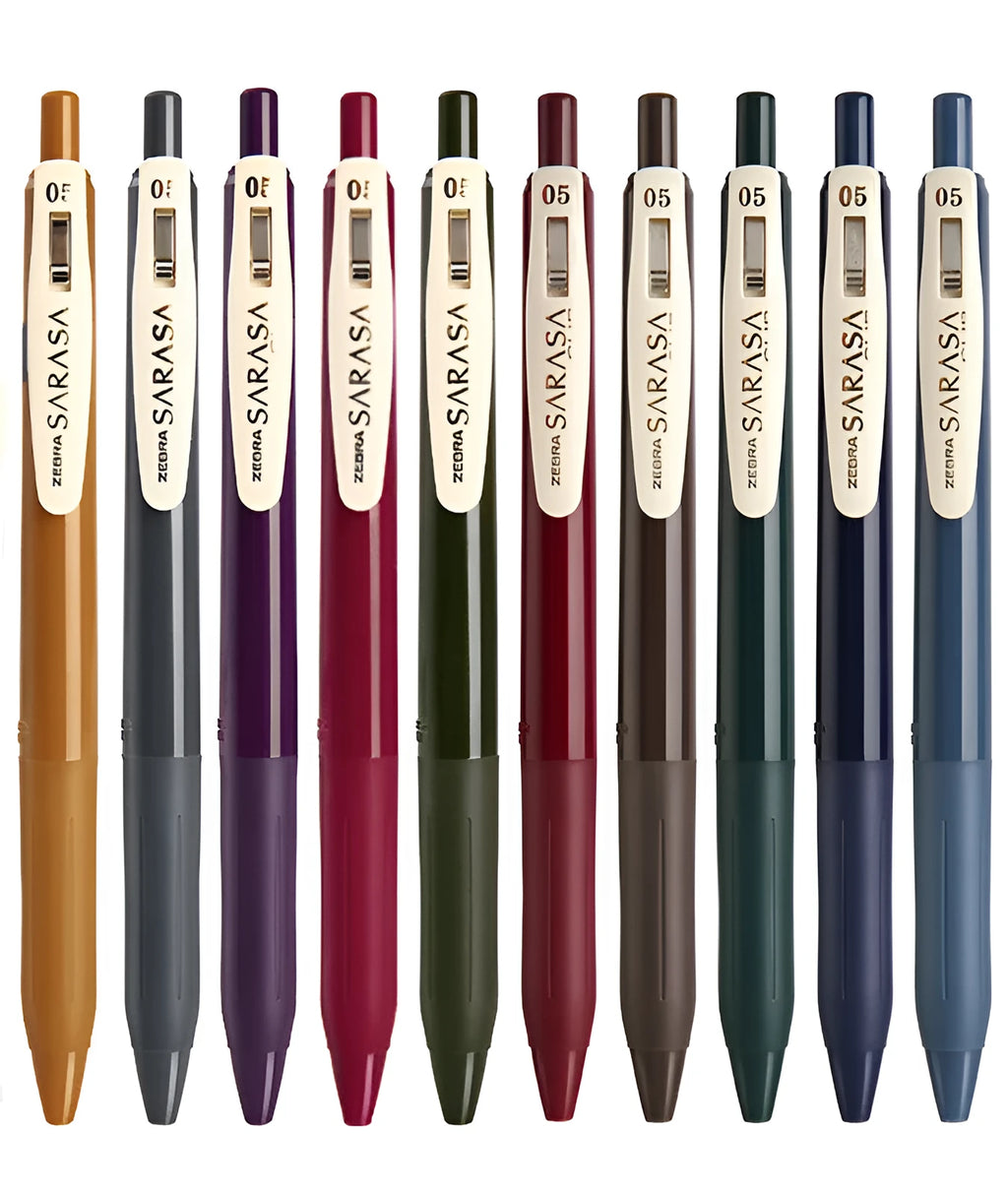 Press The Water 0.5mm bullet gel pen in retro colours with press mechanism