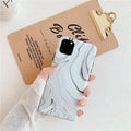 Marble mobile phone case for iPhone in white with IMD soft shell construction