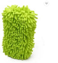 Silver green car wash sponge measuring 14x25cm with spiral chenille construction for vehicle cleaning