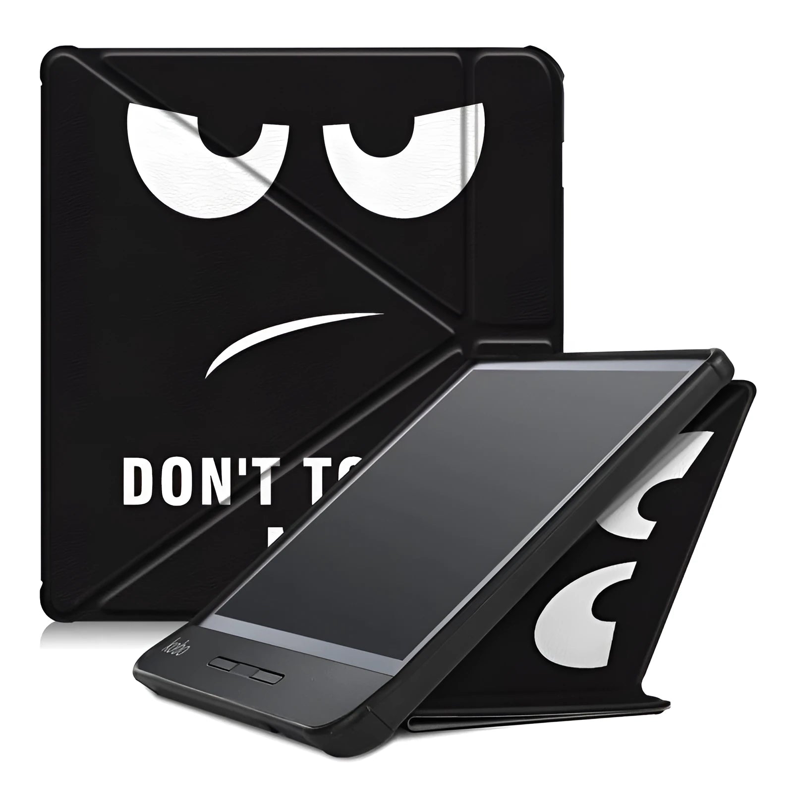 Kobo Forma anti-fall leather cover in Galaxy colour showing sleep function