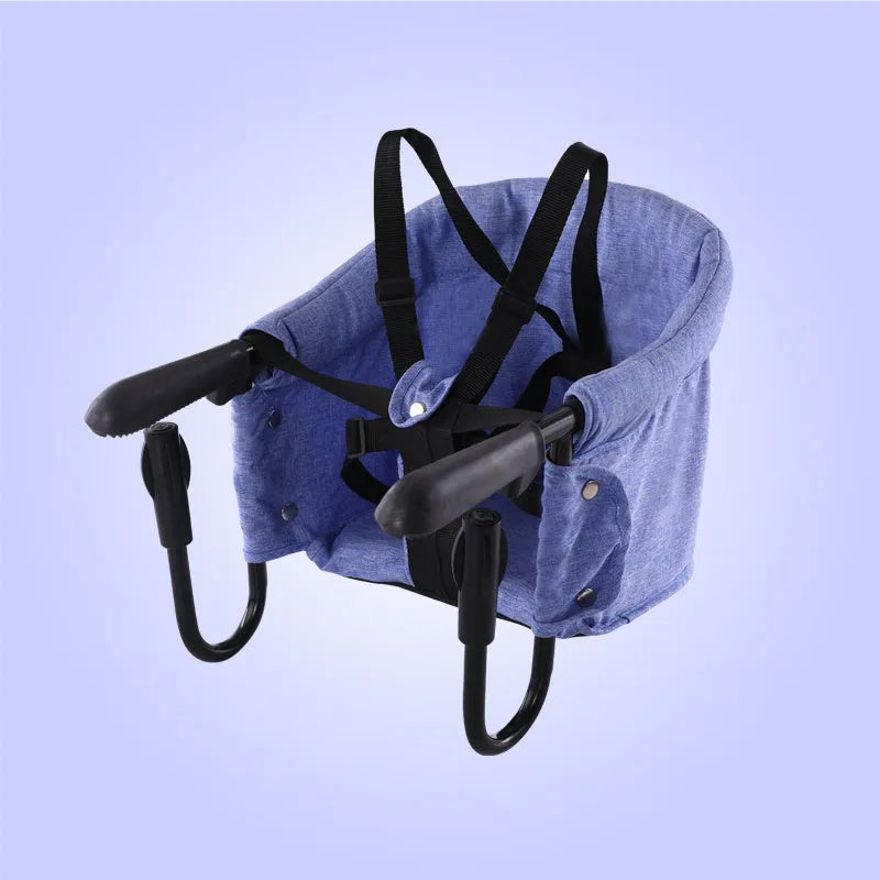 Portable baby high chair with safety belt feeding seat in blue grey or red