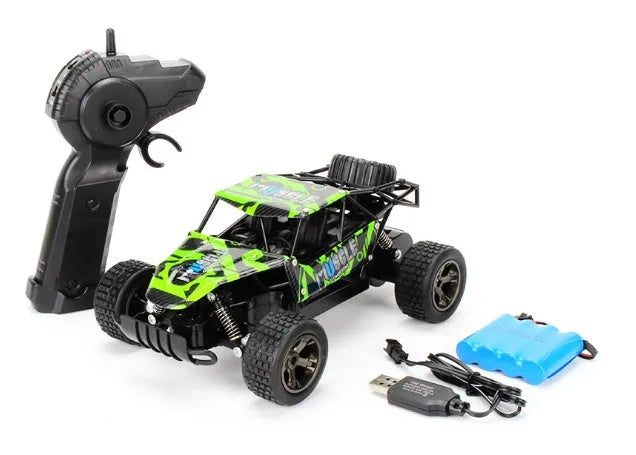 Blue 1:18 scale remote control off-road drift car with 2.4G transmitter