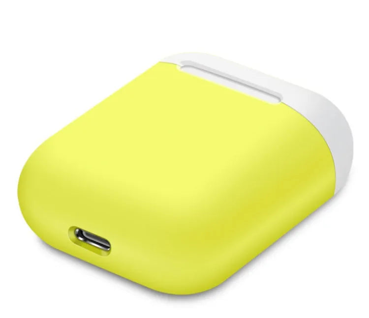 Silicone protective sleeve for AirPods charging case in split design showing colour options
