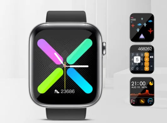R3L full touch smart watch with 1.3 inch IPS colour screen and silicone wristband on a white background