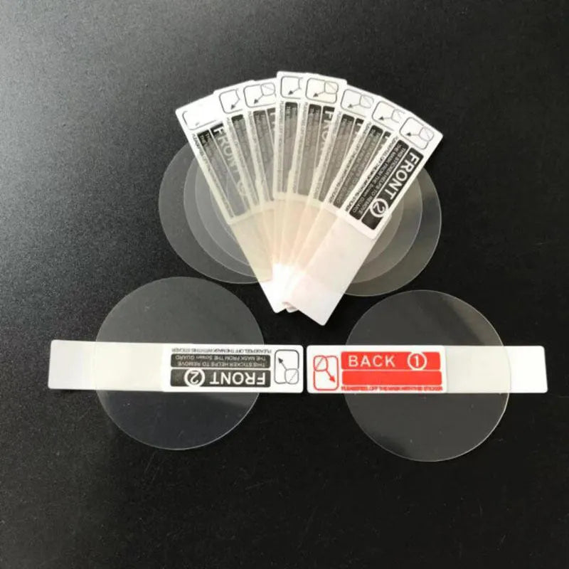 Three transparent matte screen protector films for Ticwatch2 smart watch on a backing card.