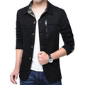 Cotton slim thin jacket for men displayed in front view