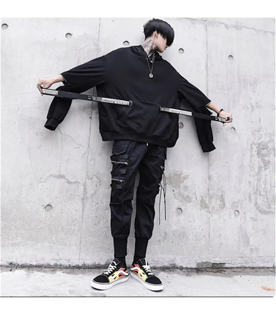 Harajuku hip hop loose hoodie sweatshirt in unisex cotton blend, available sizes S to 3XL, with size chart