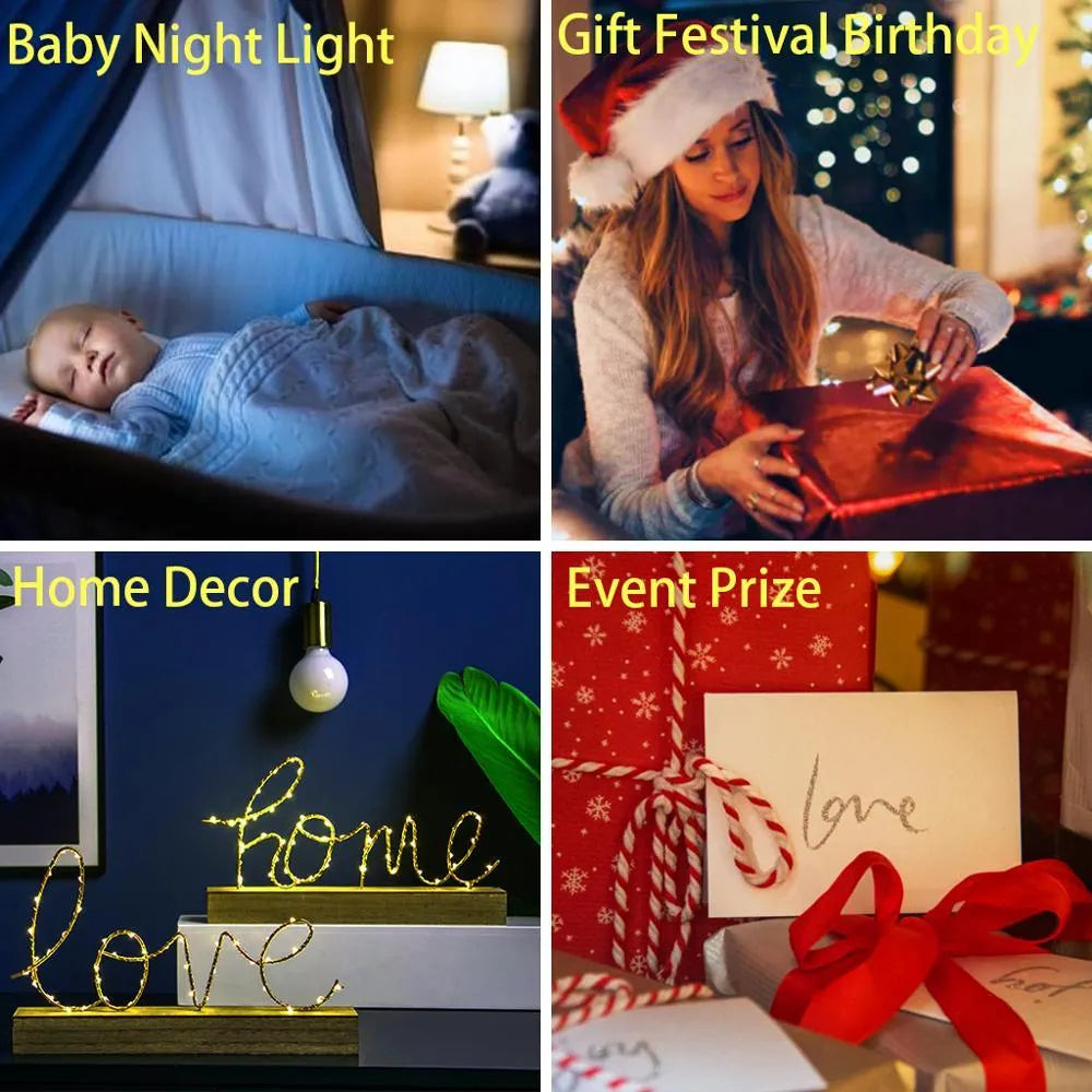 Acrylic 3D night light with European design and colourful black base