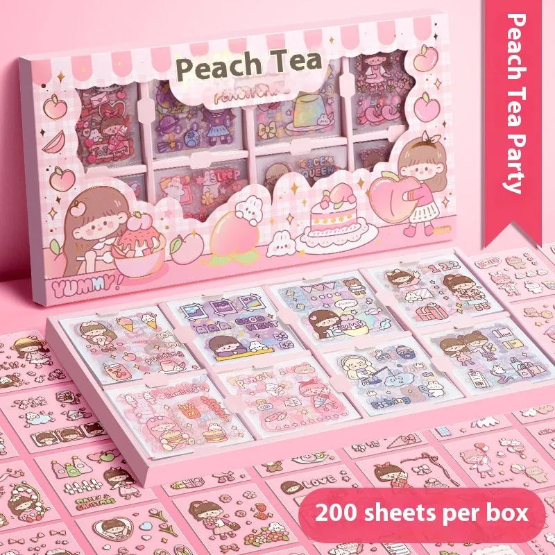 Children's sticker collection notebook with five cute theme packs for creative organisation
