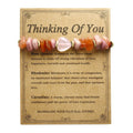 Handmade geometric stone bead bracelet with adjustable closure on wrist