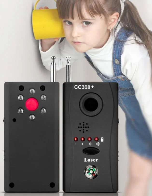 Signal detector anti-eavesdropping device with antenna, measuring 65mm x 48mm x 15mm