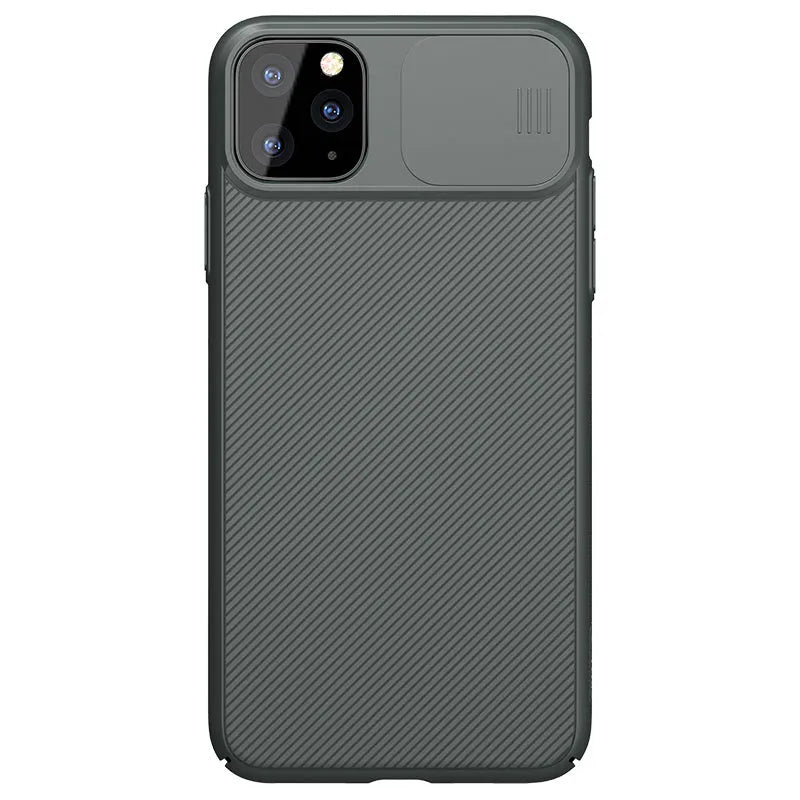 Nelkin phone case for iPhone 11 with black lens slide cover in closed position