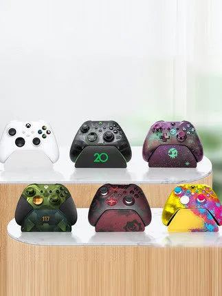 White ABS universal controller stand for Xbox with battery storage compartment