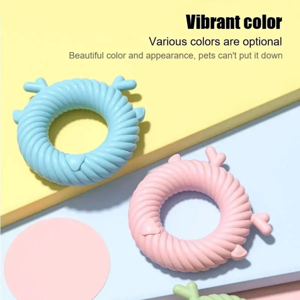 Deer-shaped dog chew toy in light blue with spiral groove teeth cleaning design
