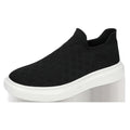 Men's mesh casual breathable solid colour sneakers shown in black colourway