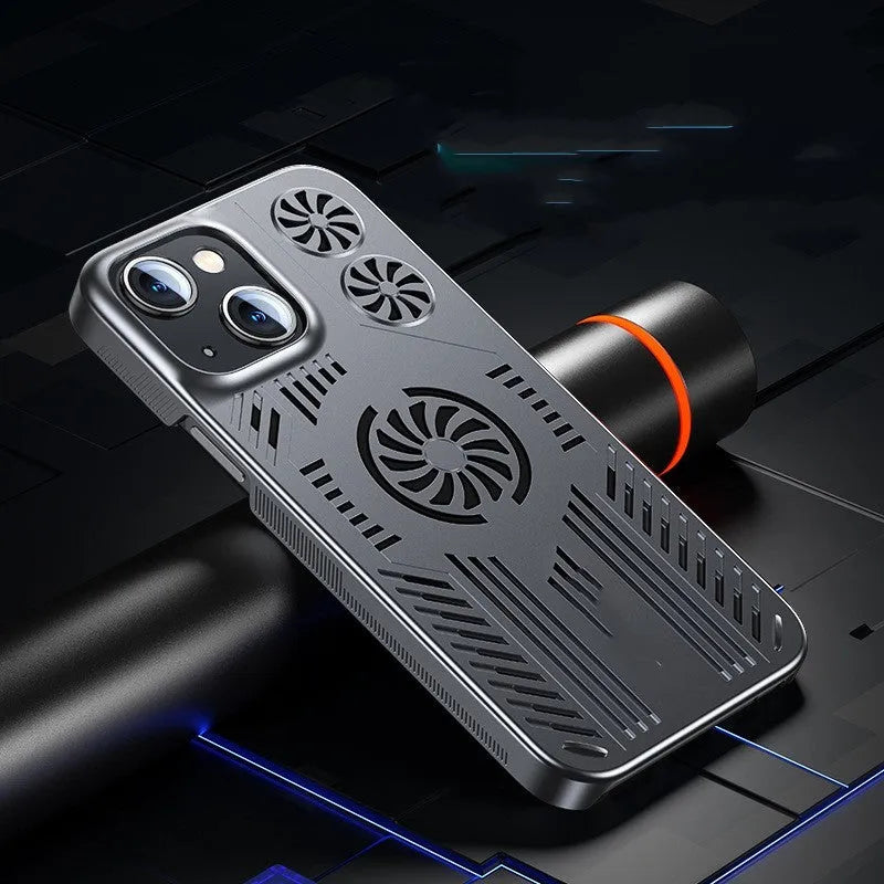 Breathable magnetic suction TPU gaming phone case for Apple 13 Pro Max in cool black
