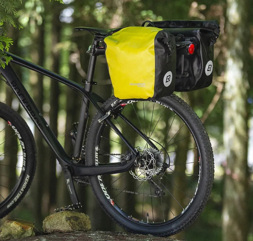 Bicycle waterproof bag made from nylon cloth and waterproof fabric in black colour for cycling storage