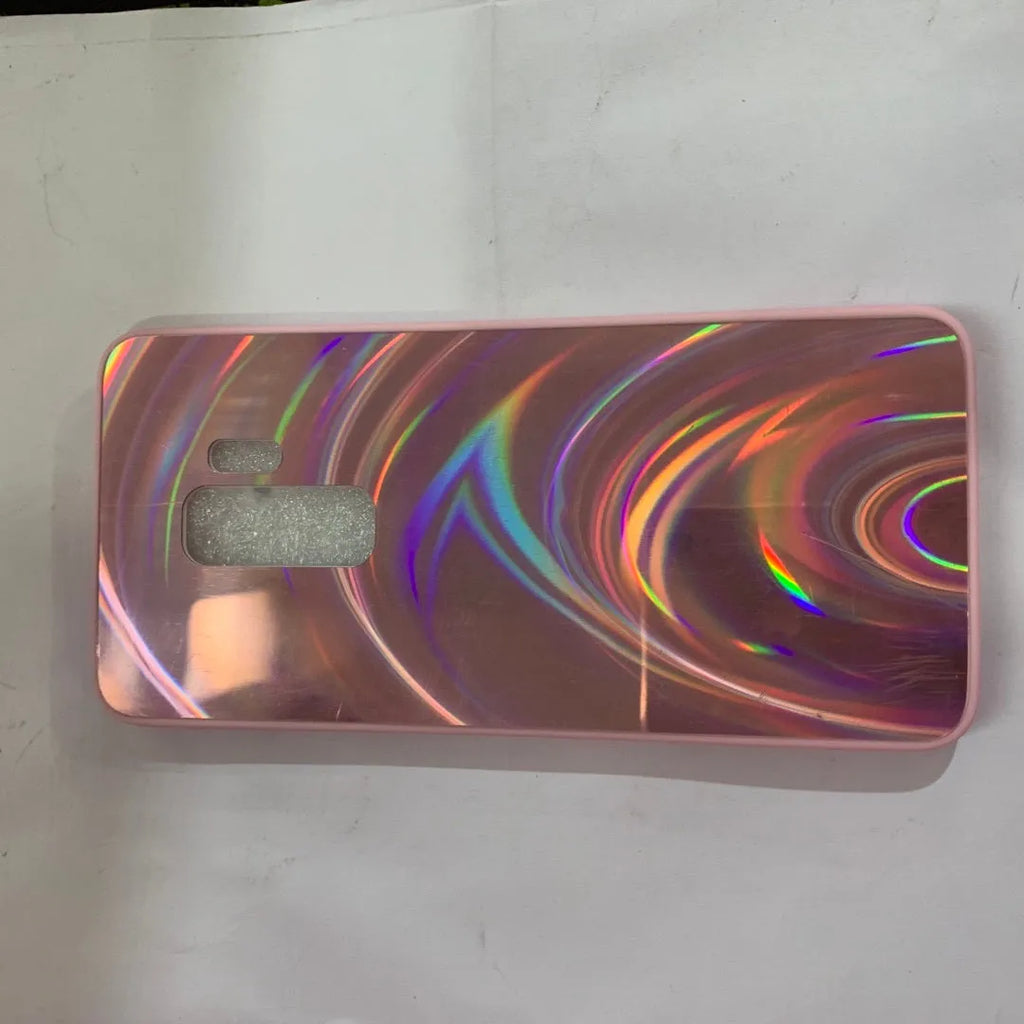 3D rainbow glitter gradient phone case showing full coverage design with precise button cutouts