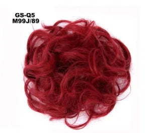 Fluffy drawstring curly hair bun ring set in 1B style with chemical fibre construction, popular in Europe Japan South Korea for women