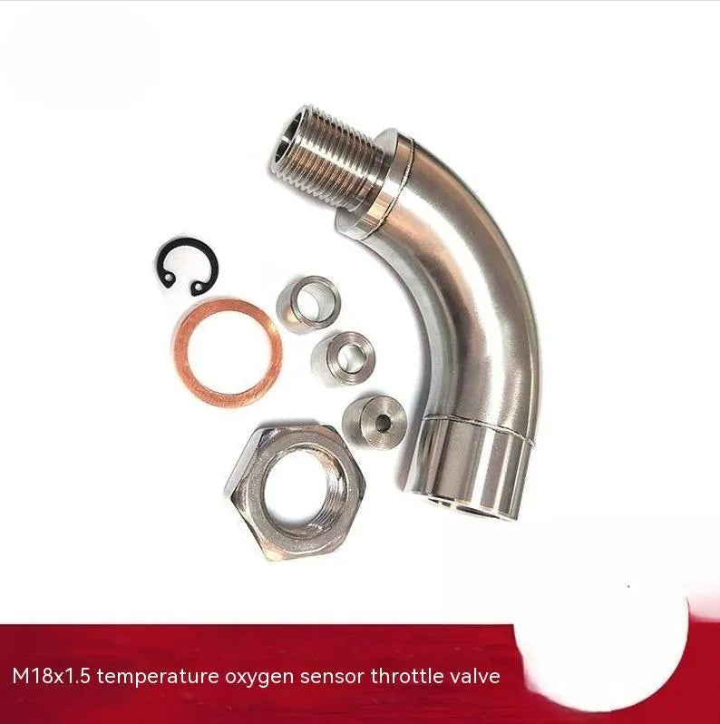 Car temperature sensor adapter with M18 x 1.5 thread and flow valve assembly