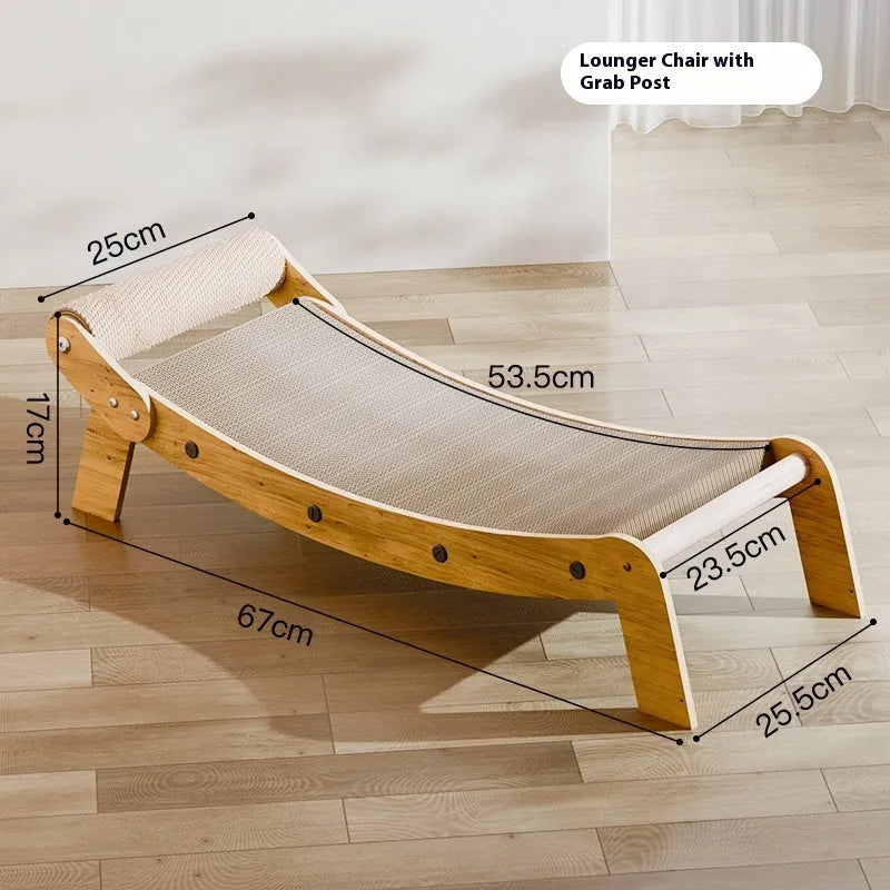 Recliner-shaped cat scratch board with sisal composite scratching surface