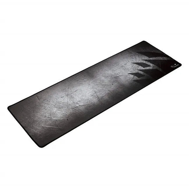 Thickened and lengthened non-slip mouse pad in black with natural rubber base and fine cloth surface for optical mice