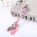 Cotton rope dog toy in medium size for tug of war and fetch, available in five colours including green and light blue