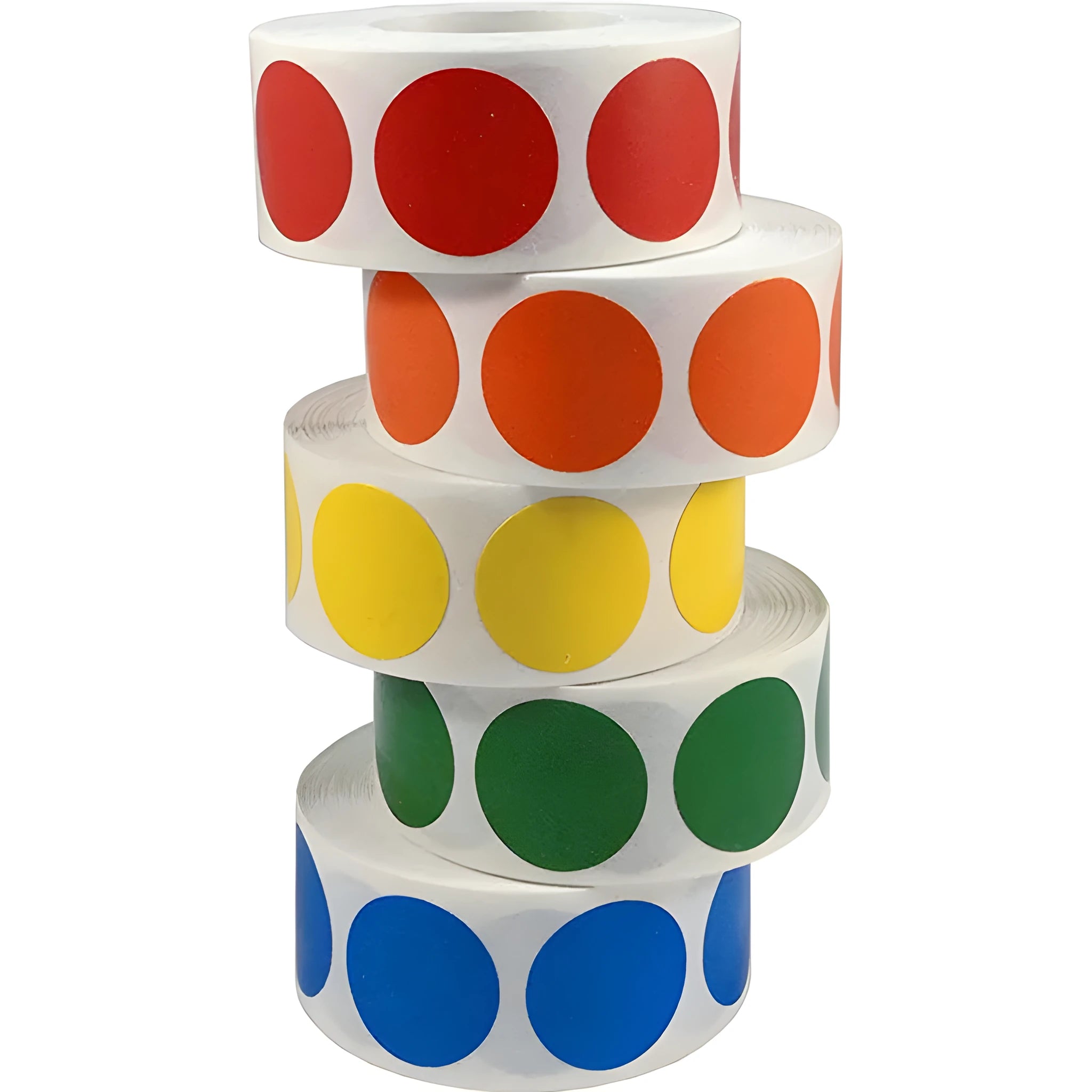 500 Pcs/Roll Chroma colour code point label stickers 2.5cm round with ten colour options