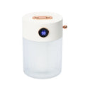 Double spray humidifier in white and green, rechargeable with 4000mAh battery, portable cool mist for home office