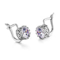 Korean retro style crown-shaped ear clips with rhinestones in rose gold and white gold colour options.
