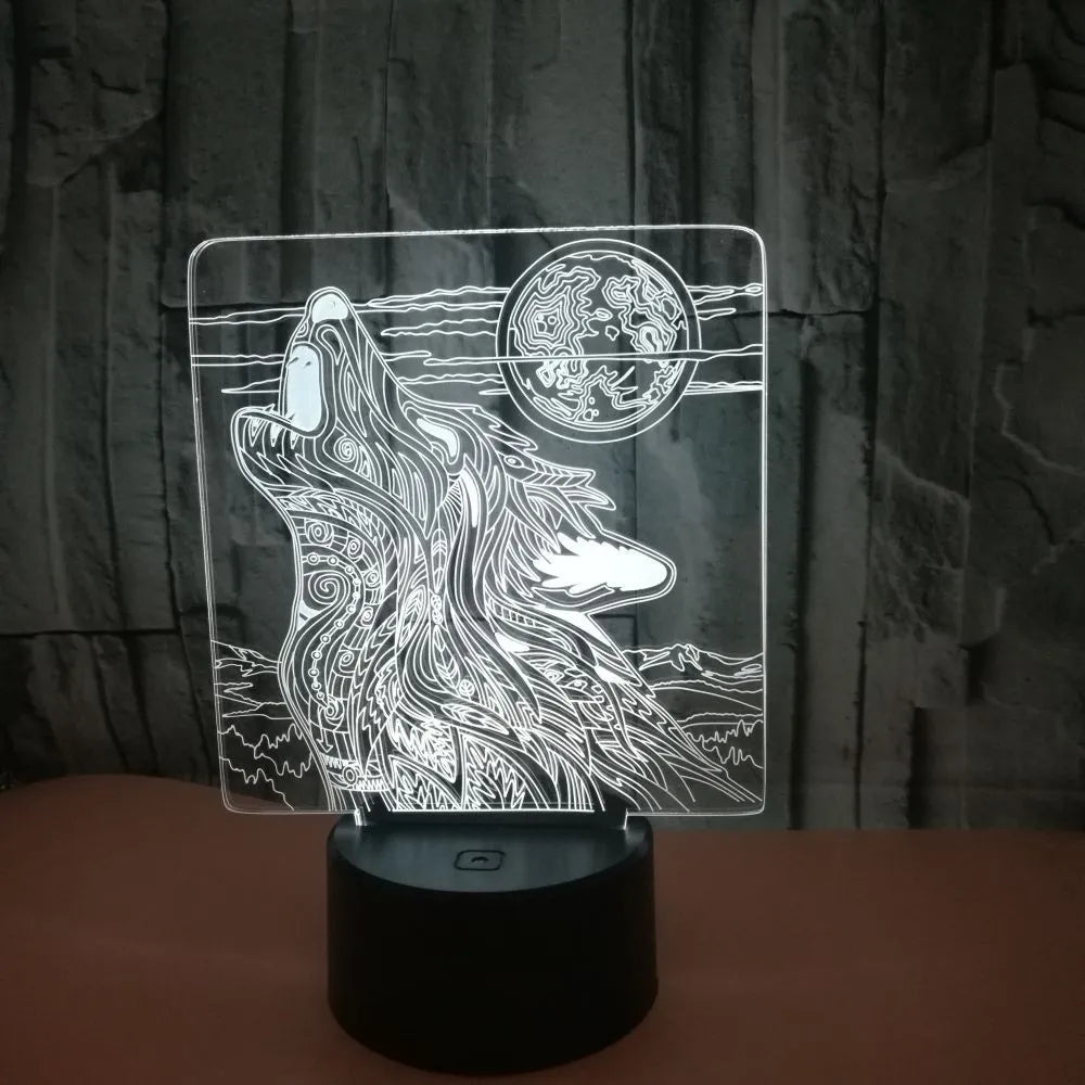White-based LED desk lamp with clear acrylic panel displaying multiple colours, featuring a remote control.