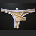 Men's Ice Silk briefs with Elephant Nose design in multiple colours on a size chart.