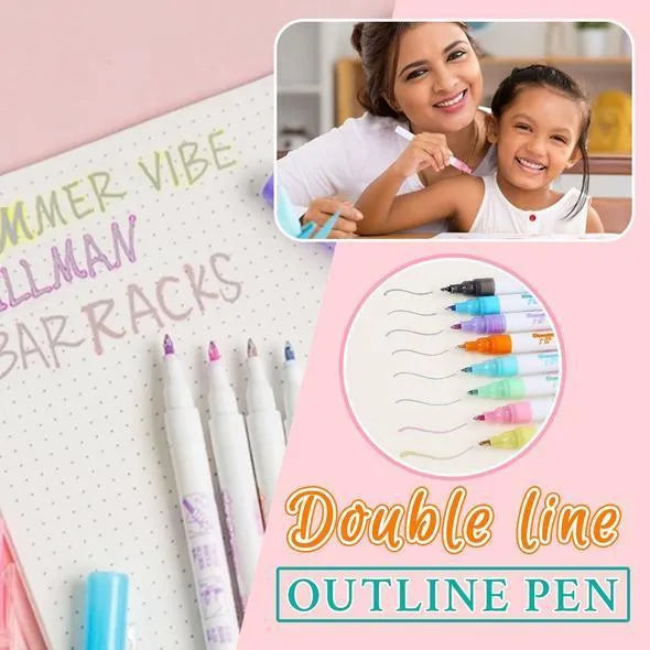 Set of highlighter pens with 1-2mm tips and water-based ink in various colours for student and office use.