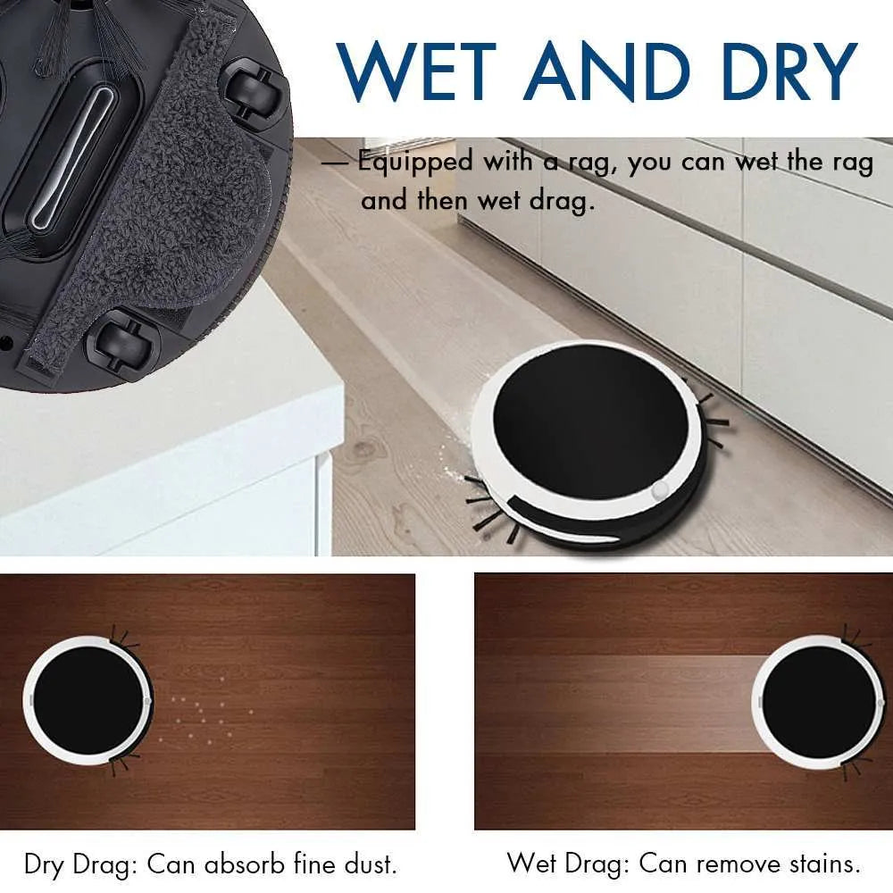 Smart home sweeping robot with ABS housing, 27cm x 27cm x 6.5cm, 2400mAh battery
