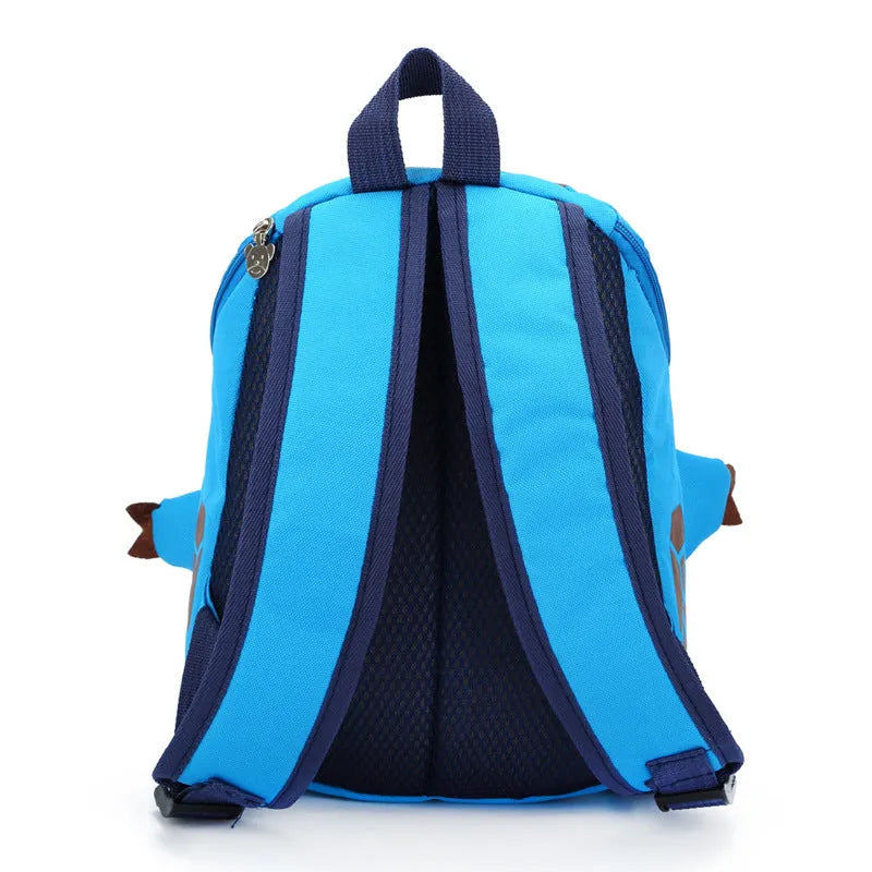 3D animal nylon backpack for young children, 21x29cm, cartoon cute design, available in five colours