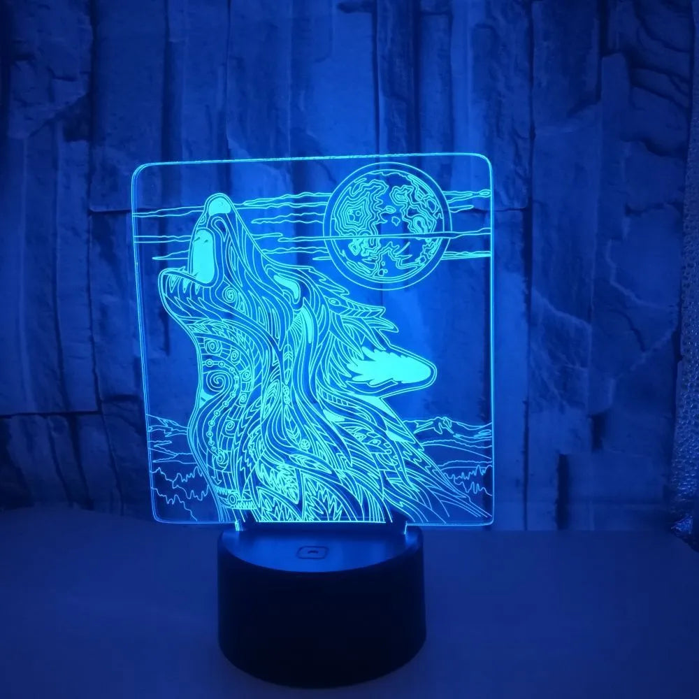 White-based LED desk lamp with clear acrylic panel displaying multiple colours, featuring a remote control.