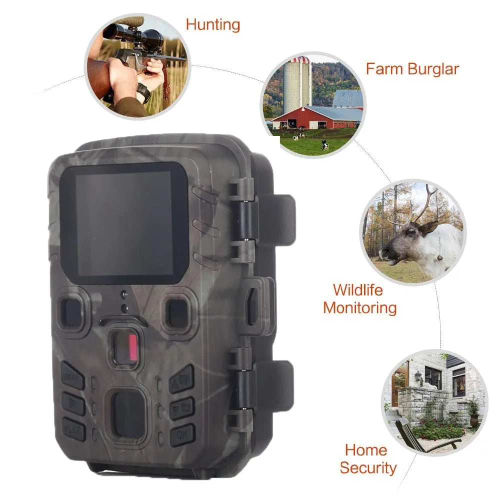 Black infrared night vision monitoring device with plastic construction showing TF card slot