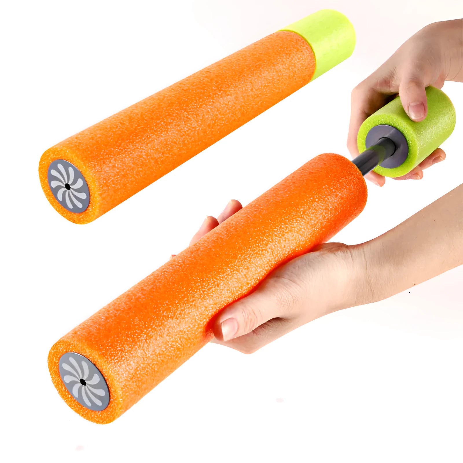 Orange EVA foam water blaster pistol with foam handle for summer outdoor play
