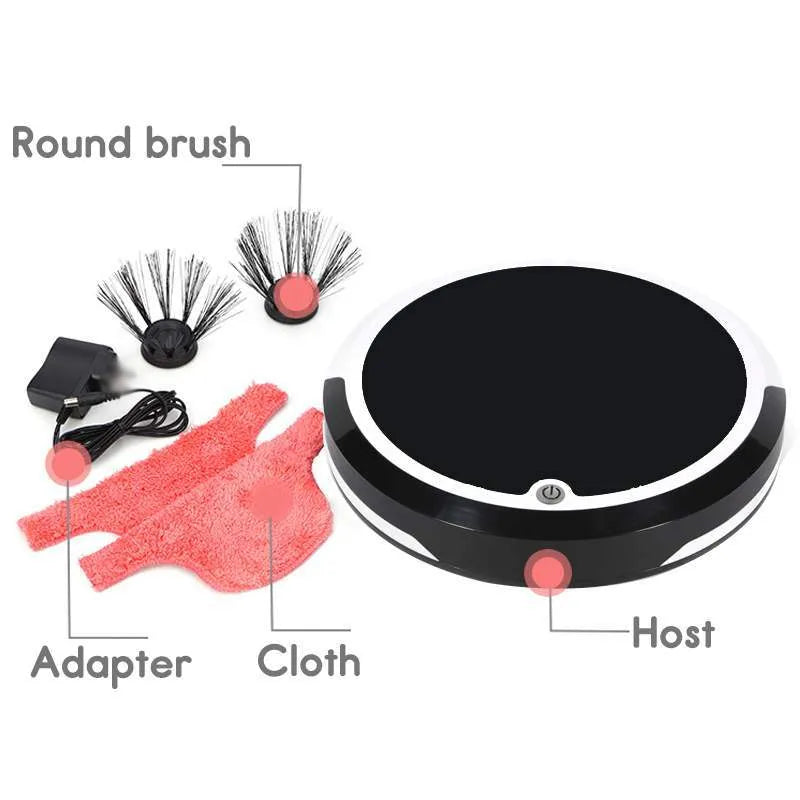 Smart home sweeping robot with ABS housing, 27cm x 27cm x 6.5cm, 2400mAh battery