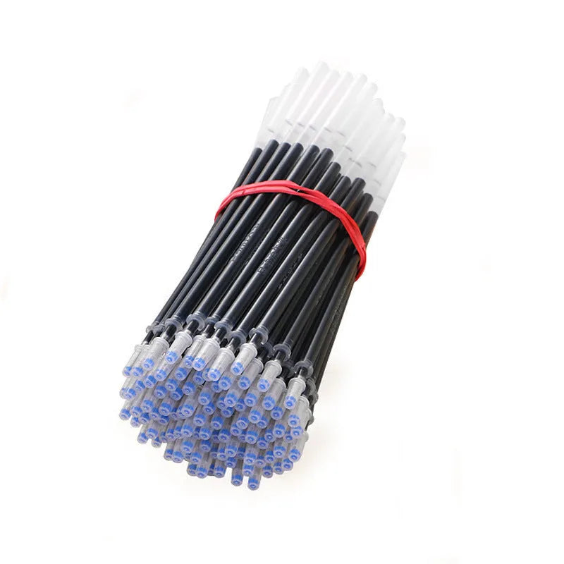 Automatic fade and disappear pen set with clear plastic holder and eight refill cartridges.
