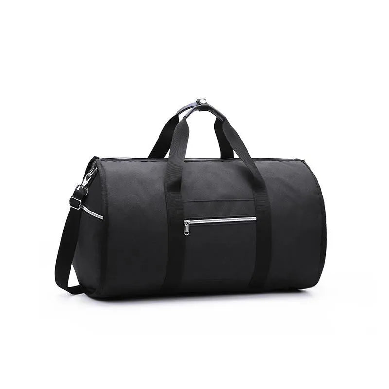 Medium cylinder-shaped travel holdall in oxford cloth, shown in one of four colour options.