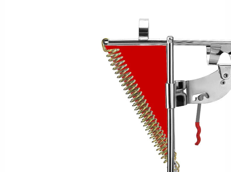 Stainless steel automatic spring fishing rod holder with triangular plug and sensitivity adjustment dial