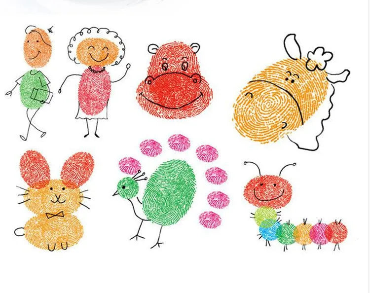 16cm fingerprint inkpad with plastic cover and picture albums for children's creative play