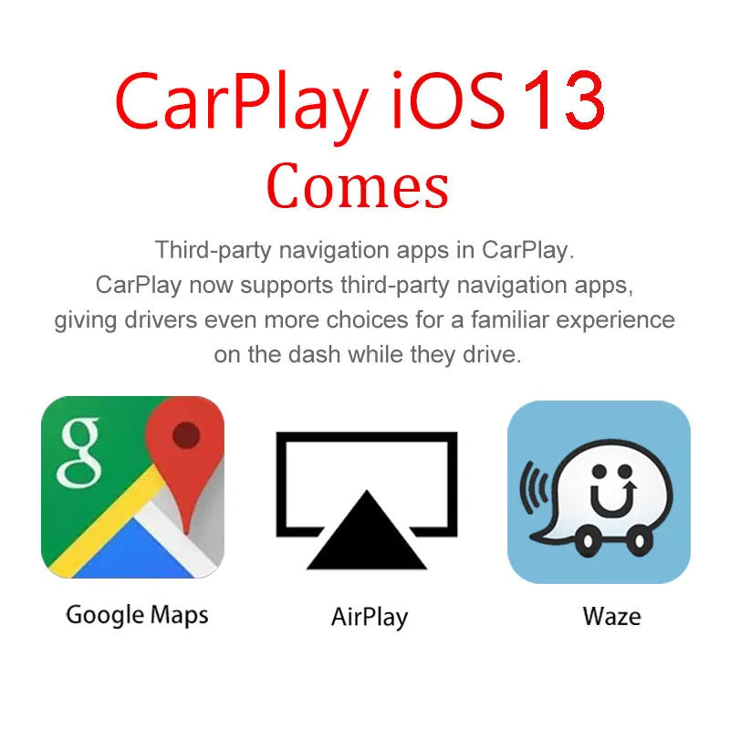 Black wireless CarPlay USB dongle adapter for iPhone and Android car stereo connectivity