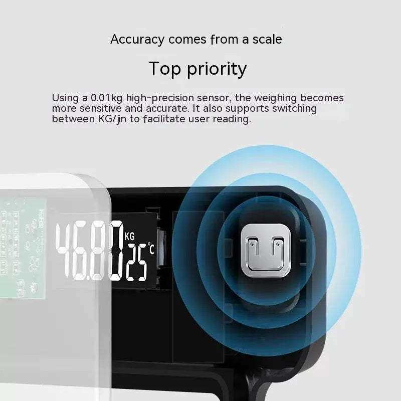 Electronic body scale with cross pattern design in black, rose red, or white colour options
